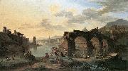 HEUSCH, Jacob de River View with the Ponte Rotto sg Sweden oil painting reproduction